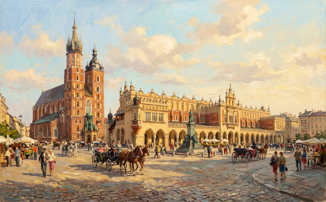 The Main Market Square in Kraków